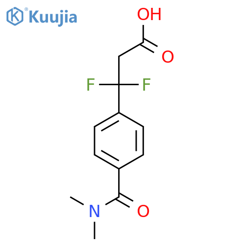 3-4-(dimethylcarbamoyl)phenyl-3,3-difluoropropanoic acid structure