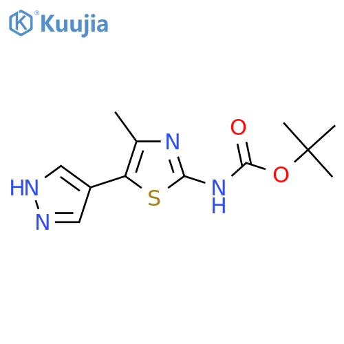 tert-butyl N-4-methyl-5-(1H-pyrazol-4-yl)-1,3-thiazol-2-ylcarbamate structure