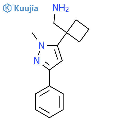 1-(1-methyl-3-phenyl-1H-pyrazol-5-yl)cyclobutylmethanamine structure