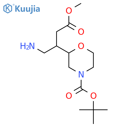 tert-butyl 2-(1-amino-4-methoxy-4-oxobutan-2-yl)morpholine-4-carboxylate structure