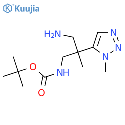 tert-butyl N-3-amino-2-methyl-2-(1-methyl-1H-1,2,3-triazol-5-yl)propylcarbamate structure