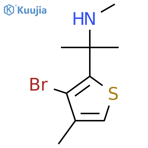 2-(3-bromo-4-methylthiophen-2-yl)propan-2-yl(methyl)amine structure