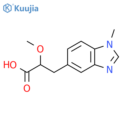 2-methoxy-3-(1-methyl-1H-1,3-benzodiazol-5-yl)propanoic acid structure
