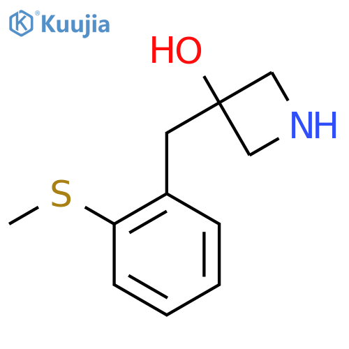3-{2-(methylsulfanyl)phenylmethyl}azetidin-3-ol structure