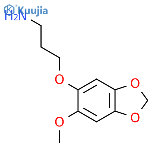 3-(6-methoxy-1,3-dioxaindan-5-yl)oxypropan-1-amine structure
