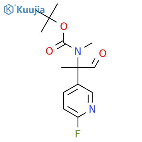 tert-butyl N-2-(6-fluoropyridin-3-yl)-1-oxopropan-2-yl-N-methylcarbamate structure