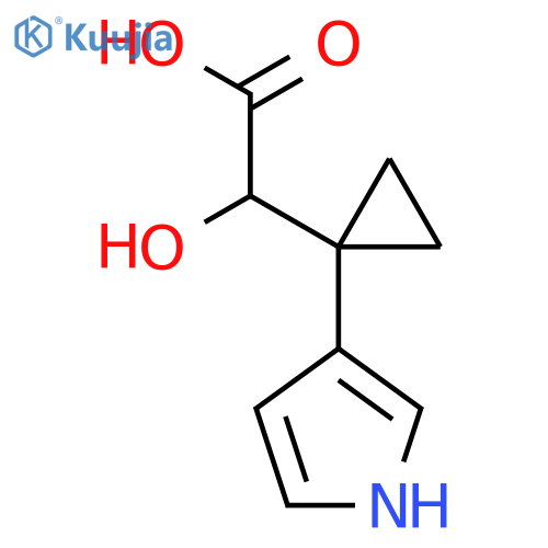 2-hydroxy-2-1-(1H-pyrrol-3-yl)cyclopropylacetic acid structure