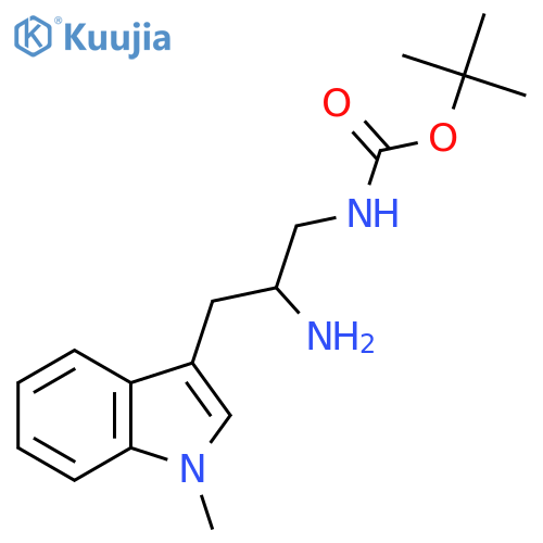 tert-butyl N-2-amino-3-(1-methyl-1H-indol-3-yl)propylcarbamate structure