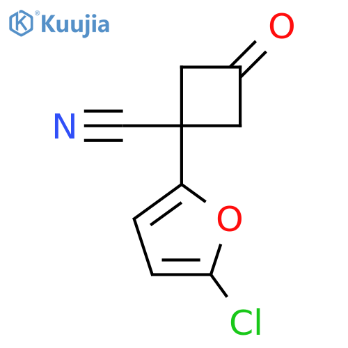 1-(5-chlorofuran-2-yl)-3-oxocyclobutane-1-carbonitrile structure