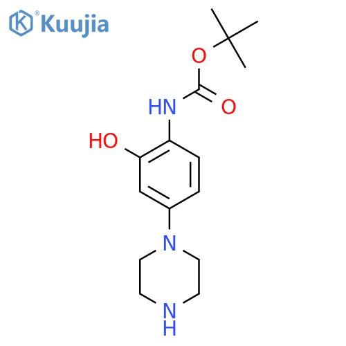 tert-butyl N-2-hydroxy-4-(piperazin-1-yl)phenylcarbamate structure