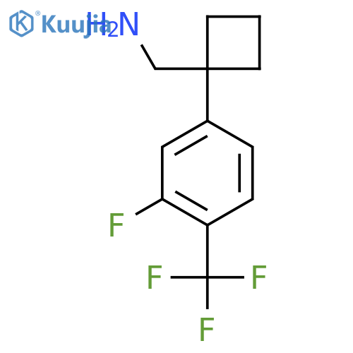 {1-3-fluoro-4-(trifluoromethyl)phenylcyclobutyl}methanamine structure
