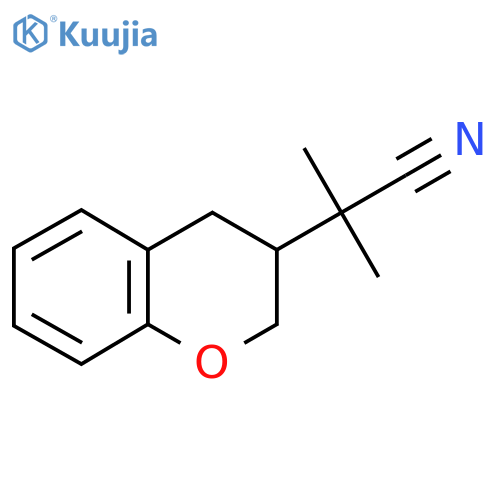 2-(3,4-dihydro-2H-1-benzopyran-3-yl)-2-methylpropanenitrile structure