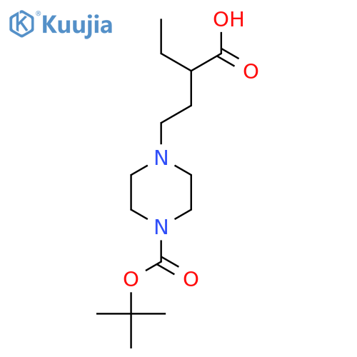 4-{4-(tert-butoxy)carbonylpiperazin-1-yl}-2-ethylbutanoic acid structure