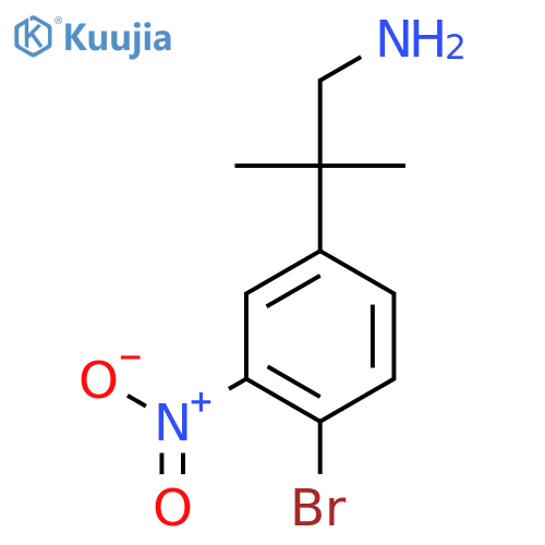 2-(4-bromo-3-nitrophenyl)-2-methylpropan-1-amine structure