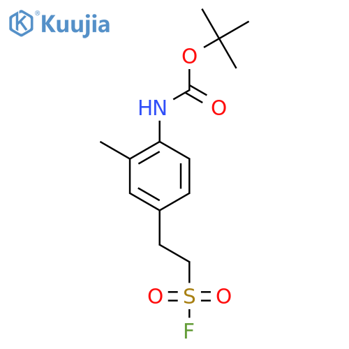 tert-butyl N-{4-[2-(fluorosulfonyl)ethyl]-2-methylphenyl}carbamate structure