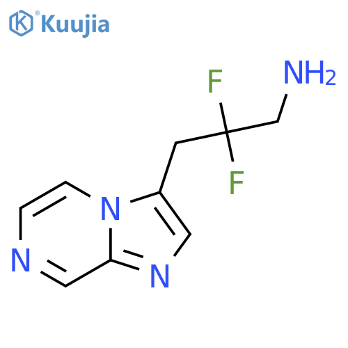 2,2-difluoro-3-{imidazo1,2-apyrazin-3-yl}propan-1-amine structure
