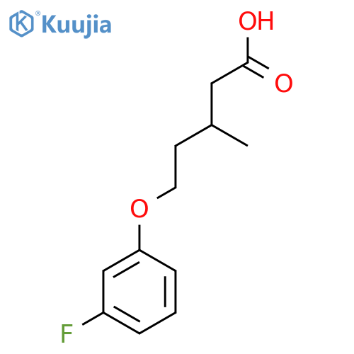 5-(3-fluorophenoxy)-3-methylpentanoic acid structure