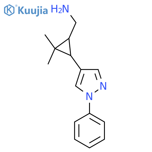 2,2-dimethyl-3-(1-phenyl-1H-pyrazol-4-yl)cyclopropylmethanamine structure