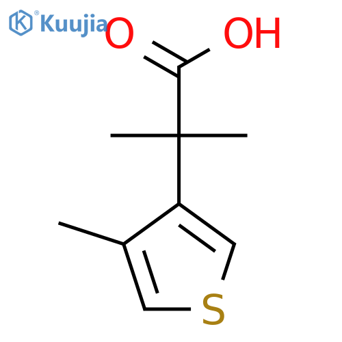 2-methyl-2-(4-methylthiophen-3-yl)propanoic acid structure