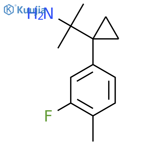 2-1-(3-fluoro-4-methylphenyl)cyclopropylpropan-2-amine structure