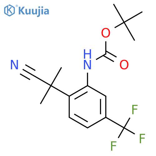 tert-butyl N-2-(1-cyano-1-methylethyl)-5-(trifluoromethyl)phenylcarbamate structure