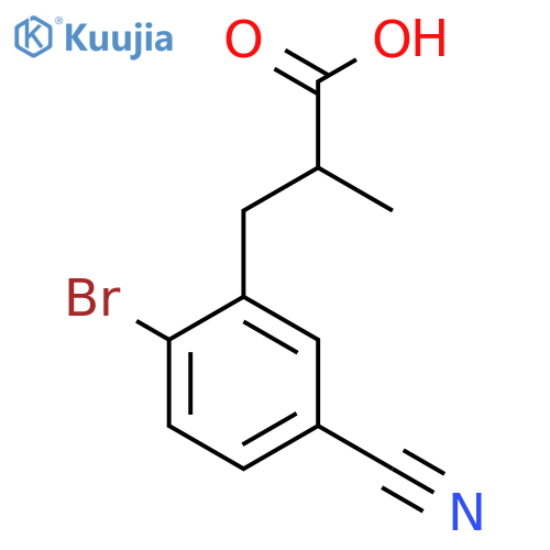 3-(2-bromo-5-cyanophenyl)-2-methylpropanoic acid structure