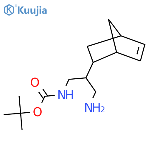tert-butyl N-(3-amino-2-{bicyclo2.2.1hept-5-en-2-yl}propyl)carbamate structure