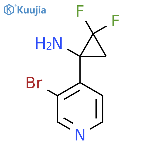 1-(3-bromopyridin-4-yl)-2,2-difluorocyclopropan-1-amine structure