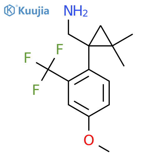 {1-4-methoxy-2-(trifluoromethyl)phenyl-2,2-dimethylcyclopropyl}methanamine structure