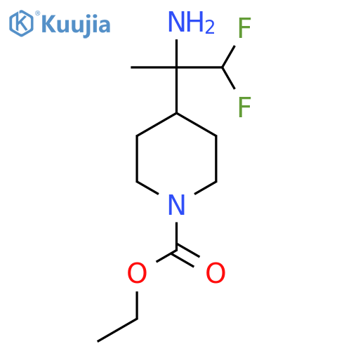 ethyl 4-(2-amino-1,1-difluoropropan-2-yl)piperidine-1-carboxylate structure