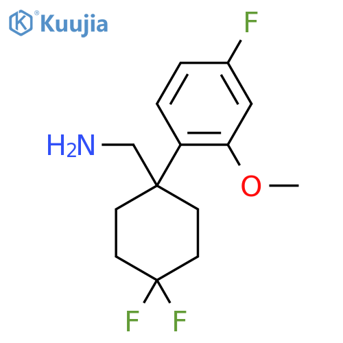 4,4-difluoro-1-(4-fluoro-2-methoxyphenyl)cyclohexylmethanamine structure