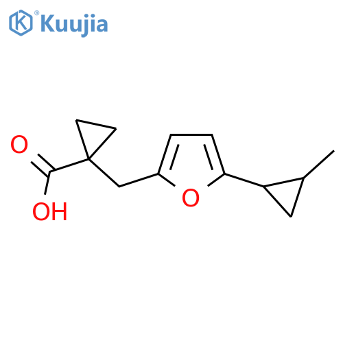 1-{5-(2-methylcyclopropyl)furan-2-ylmethyl}cyclopropane-1-carboxylic acid structure