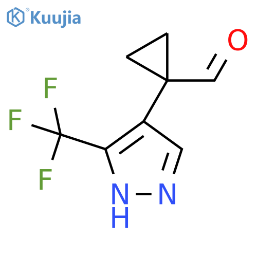 1-3-(trifluoromethyl)-1H-pyrazol-4-ylcyclopropane-1-carbaldehyde structure