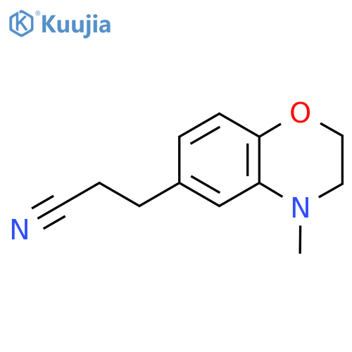 3-(4-methyl-3,4-dihydro-2H-1,4-benzoxazin-6-yl)propanenitrile structure