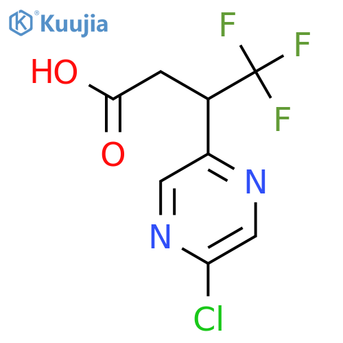 3-(5-chloropyrazin-2-yl)-4,4,4-trifluorobutanoic acid structure