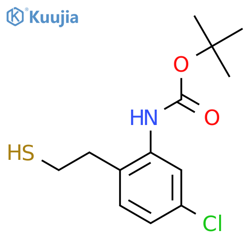 tert-butyl N-5-chloro-2-(2-sulfanylethyl)phenylcarbamate structure