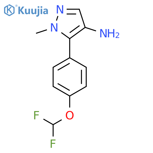 5-4-(difluoromethoxy)phenyl-1-methyl-1H-pyrazol-4-amine structure