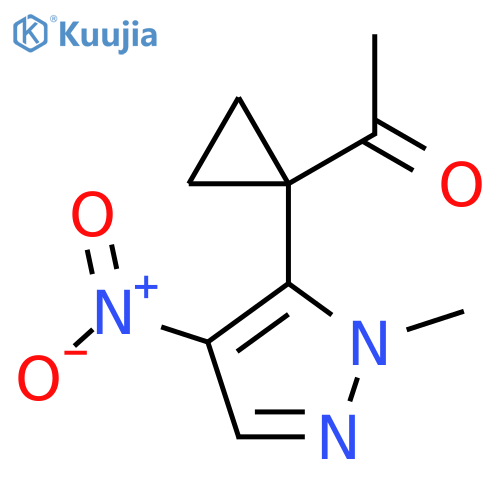 1-1-(1-methyl-4-nitro-1H-pyrazol-5-yl)cyclopropylethan-1-one structure