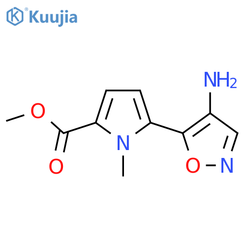 methyl 5-(4-amino-1,2-oxazol-5-yl)-1-methyl-1H-pyrrole-2-carboxylate structure