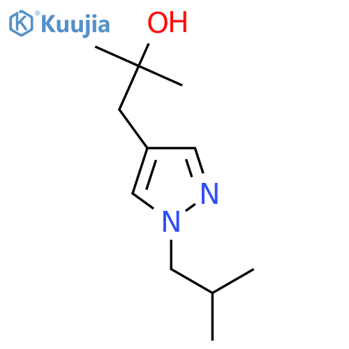 2-methyl-1-1-(2-methylpropyl)-1H-pyrazol-4-ylpropan-2-ol structure