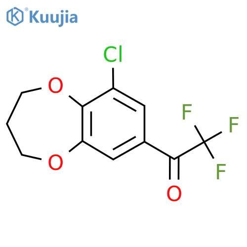 1-(9-chloro-3,4-dihydro-2H-1,5-benzodioxepin-7-yl)-2,2,2-trifluoroethan-1-one structure