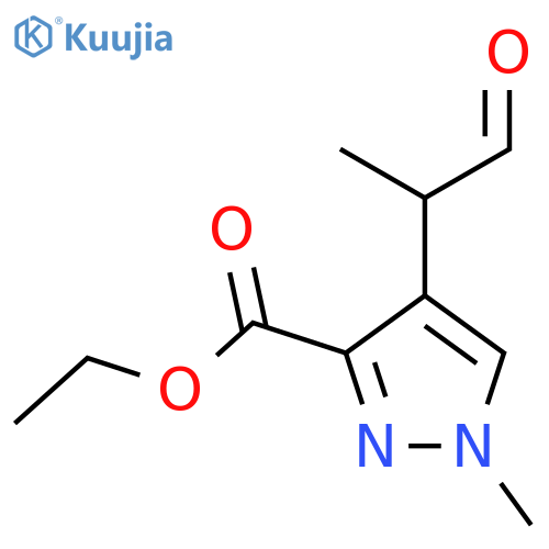 ethyl 1-methyl-4-(1-oxopropan-2-yl)-1H-pyrazole-3-carboxylate structure