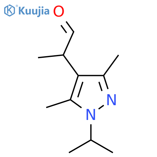 2-3,5-dimethyl-1-(propan-2-yl)-1H-pyrazol-4-ylpropanal structure