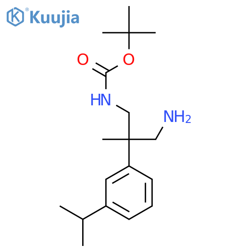 tert-butyl N-{3-amino-2-methyl-2-3-(propan-2-yl)phenylpropyl}carbamate structure