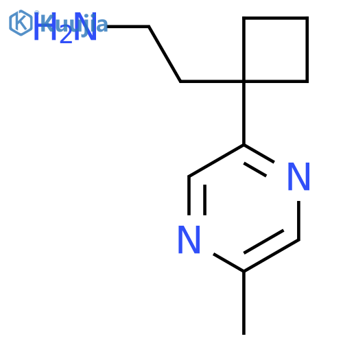 2-1-(5-methylpyrazin-2-yl)cyclobutylethan-1-amine structure