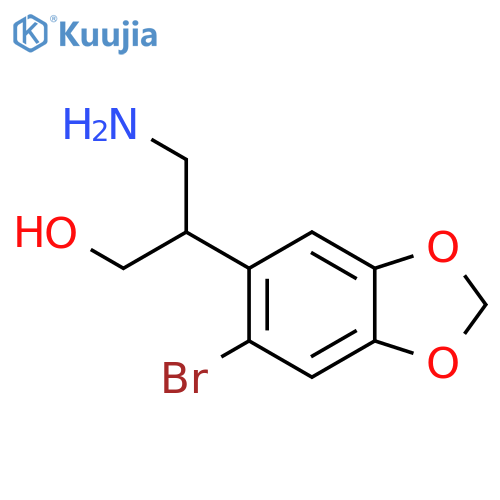 3-amino-2-(6-bromo-1,3-dioxaindan-5-yl)propan-1-ol structure