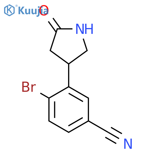 4-bromo-3-(5-oxopyrrolidin-3-yl)benzonitrile structure