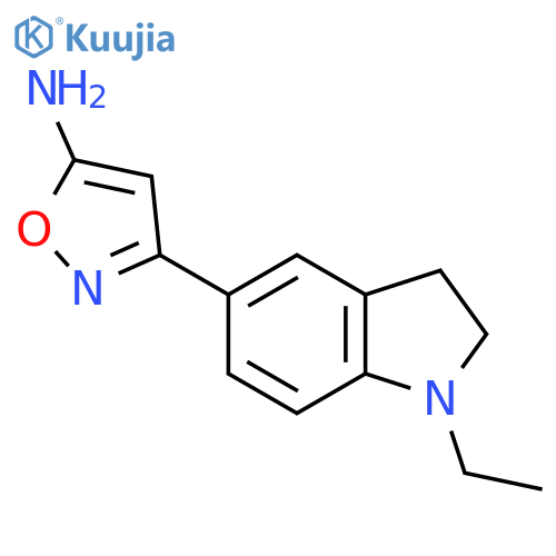 3-(1-ethyl-2,3-dihydro-1H-indol-5-yl)-1,2-oxazol-5-amine structure