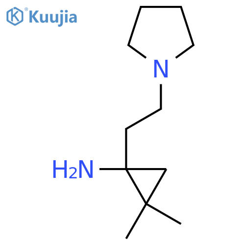 2,2-dimethyl-1-2-(pyrrolidin-1-yl)ethylcyclopropan-1-amine structure