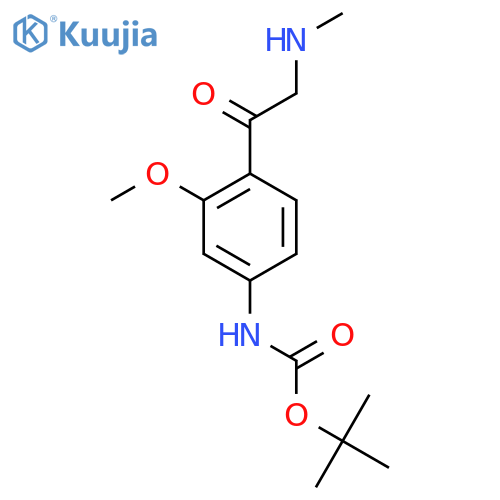 tert-butyl N-{3-methoxy-4-2-(methylamino)acetylphenyl}carbamate structure